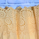 Chico's  size 1 Yellow Eyelet Midi Skirt size zip layered‎ so pretty Photo 2