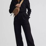 Anthropologie x Varley Jessie Jumpsuit in Black Medium Long Sleeve Lounge Jogger Photo 11