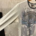 Harley Davidson  Womens Y2K Grunge Rhinestone Fitted Long Sleeve T-Shirt XL Photo 5