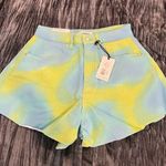 We Wore What Stylish Blue and Yellow Women's Shorts by  Size 26 Photo 0