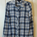 FDJ French Dressing Jeans Blue Plaid‎ Long Sleeve Button Down Shirt Womens # Size 10 Photo 0