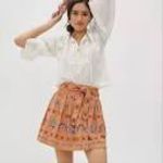 Anthropologie  Meghan BOHO Embroidered Skirt 8 NWT Photo 1