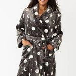 Sonoma Goods For Life Gray Celestial Bathrobe Soft Fleece Size Small Short Cozy Photo 0