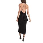 Reiss NEW Xena Strappy Black Open Back Plunge Neck Midi Dress US 10 Photo 1