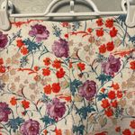 Ann Taylor  white and purple floral high waisted side zip dressy shorts size 8 Photo 3