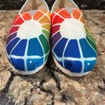 Groove Bags Slip On Shoes Women's 6 Colorwheel Casual Canvas Flat Custom Kicks Blue Photo 4