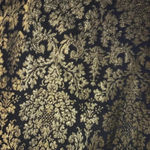 Worthington Womens Skirt 4 Black Gold Metallic Baroque Midi A-Line Side Zip Photo 1