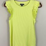 J.Crew Lime Green Vintage Rib Ruffle Crewneck Tank Top Size Medium Photo 0