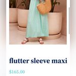 Cabana Life Deep V Flutter Sleeve Maxi Dress Metallic Floral Sea Foam M NWT Green Size M Photo 7