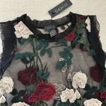 Gracia NWT Floral Embroidered Sheer Top Photo 3
