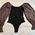 Prómesa Promesa rib knit bodysuit with floral balloon sleeves NWOT Photo 5