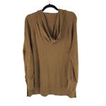 Michael Kors Womens Tunic Sweater Hooded V Neck Brown L Photo 2