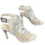 Vince Camuto  Kipper Heels 8M True Sand Suede Embellished Strappy Heels Showgirl Photo 3