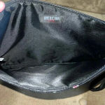 Americana by Sharif Velvet Floral Print Embroidered Large Clutch Black Photo 2