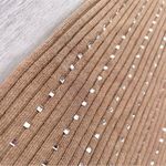 Square Neck Stone Studded Long Sleeve Top L Tan Size L Photo 2