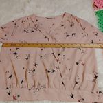 Reitmans Size Medium M Pale Pink Blouse Shirt Sheer Wrap Tie Button Chic Pastel Photo 6