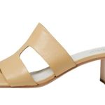 Franco Sarto Kirsi Beige Tan Leather Slide Heel Sandal size 9 Photo 0