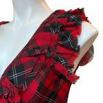 Denim & Supply Ralph Lauren  Red Tartan Plaid Ruffle Top Blouse Sleeveless, Sz M Photo 9