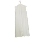 MARINA MOSCONE White Twill Collared Neck Sleeveless Long Wrap Vest size Small Photo 4