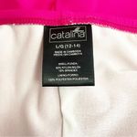 Catalina  One Piece Swimsuit Double Strap Ruched Bathing Suit Magenta Size Large Photo 4