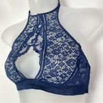 Victoria's Secret  Navy Blue Very Sexy Halter Neck Lace Bralette M Photo 2