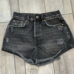 We The Free  Shorts Women’s Cut Off Button Fly Dark Wash Black Denim Photo 2