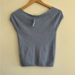 J.Crew  Cashmere Silk Blend Wide V-Neck Sweater T-Shirt in Hazy Hydrangea Photo 3
