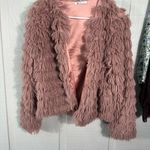 Cupshe  Pink Soft Fringe Open Front Lined Jacket Size Small EUC Photo 1
