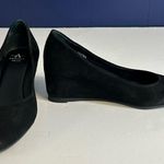 Aquatalia Posie Black Suede Wedge Pumps Size 7 Photo 1