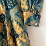 Ulla Johnson Jude Green Constellation Shirt Dress Size 0 Shibori Silk Tie Waist Photo 10