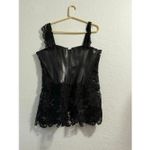 Dreamgirl faux leather black corset lingerie lace bottom straps Women bustier  44 Photo 3