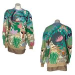 MABEL’S Colorful Sweater Crew Neck Pastel Animals Scenic Novelty Top VINTAGE 80s Blue Size L Photo 6