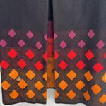 Misook ‎ Women's Colorblock Diamond Cardigan Sweater Black Geometric Long Line S Photo 7