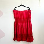 Vintage Red Tiered Maxi Skirt Boho Flowy Long Skirt Cottagecore Prairie XL Photo 1