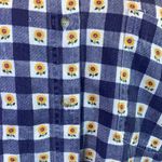 Vintage Quizz Sunflower Picnic Checked Button Down Shirt Size S Yellow Photo 1