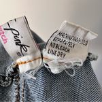 Ultra Pink Y2K Vintage Deadstock NWT Denim Skirt Frayed Hem Chevron Raw Edge Photo 10