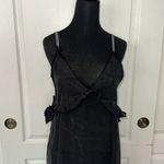 One Teaspoon BLACK CUPRO RUFFLE V NECK MIDI CAMI DRESS Photo 1