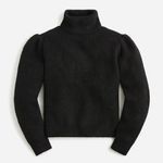 J.Crew Cropped Puff Sleeve Turtleneck Sweater Black Wool Alpaca NWT Size XXL Photo 0