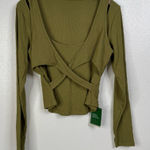 Halara  NWT Green Criss Cross Long Sleeve Top Size Xlarge Photo 0