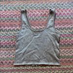 BELLA SEAMLESS BROWN RIBBED ZIP FRONT TANK Size M Photo 2