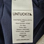 Untuckit Short Sleeve Polo Shirt Blue Women's Size Medium Cotton Photo 6