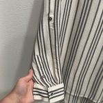 Lucky Brand  Women's Black and White Striped Button Down Shirt Photo 3