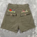 Off-White  Shorts Womens 26 Green Flower Embroidery Cargo Streetwear Military Photo 1
