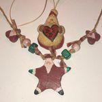 Lot of 2 Christmas Santa Holiday Chunky Fun Retro Necklaces Photo 0