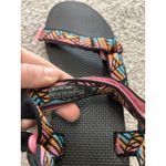 Teva Aztec Original Universal Sandals Pink Orange Teal Ankle Strap Women Sz 10 Photo 3