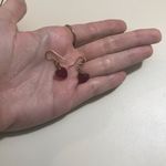 Gold Tone Romantic Feminine Dark Red Glass Heart Dangle Earrings Photo 1