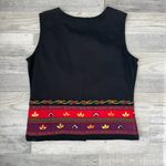 Vintage Valencia Black Denim Embroidered Vest Autumn, S Photo 1