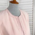 Dress Barn  Embroidered Microfiber BlazerTopper Jacket Open Front Pink Medium Photo 4