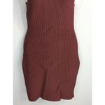 Babaton  Maroon Ribbed Cut-Out Winslet Racerback Fitted Mini Dress‎ Womens XS Photo 2
