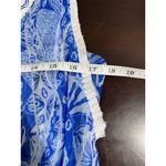 Poupette St Barth 100% Silk Blue Boho Crinkle Tunic Top L Crochet Trim Resort Size L Photo 4